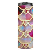 Roze Opaal Iridescent Mermaid Scales Thermosbeker (Achterkant)