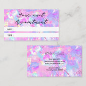 roze opaal textuur foto afspraak kaart visitekaartje (Voorkant / Achterkant)