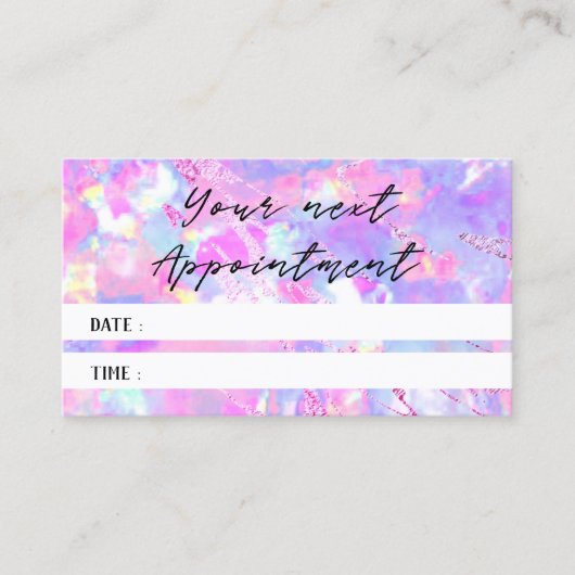 roze opaal textuur foto afspraak kaart visitekaartje (Voorkant)