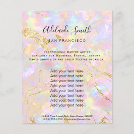 roze opal FAUX holografen Flyer