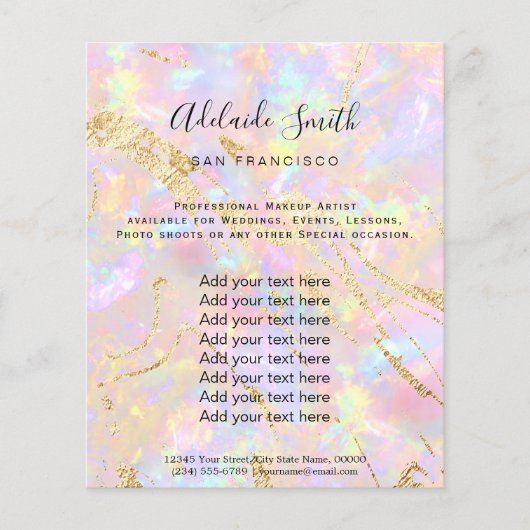 roze opal FAUX holografen Flyer (Voorkant)