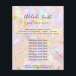 roze opal FAUX holografen Flyer<br><div class="desc">schoonheidssalon professionele make - up kunstenaar flyer</div>