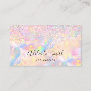 roze opal gemstone faux glitter visitekaartje