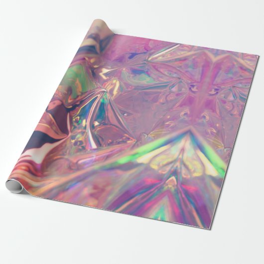 Roze Opal glanzende textuur Cadeaupapier (Uitgerold)