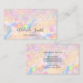 roze opal glitter visitekaartje (Voorkant / Achterkant)