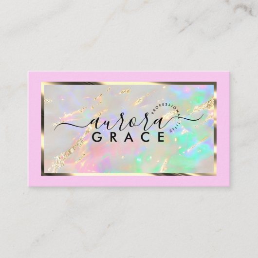 Roze Opal Glow Visitekaartje (Voorkant)