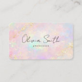 Roze Opal Gouden Glitter Wervelende Visitekaartje (Voorkant)