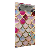 Roze Opal Iridiserende Zeemeermin Schubben Mini Klembord (Schuin)
