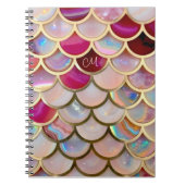 Roze Opal Iridiserende Zeemeermin Schubben Notitieboek (Voorkant)
