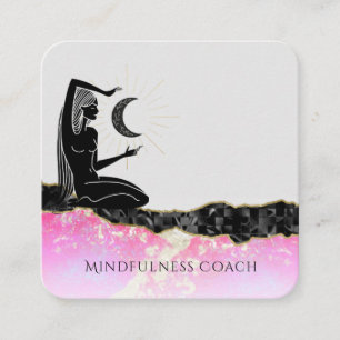*~* Roze Opal Moon QR code GODDESS Meditate Vierkante Visitekaartje