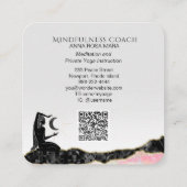 *~* Roze Opal Moon QR code GODDESS Meditate Vierkante Visitekaartje (Achterkant)