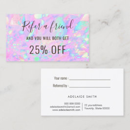 Roze Opal Referral visitekaartje