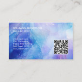 Roze Opal Steen textuur Logo QR Code Zakelijk Kaar Visitekaartje (Achterkant)
