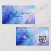 Roze Opal Steen textuur Logo QR Code Zakelijk Kaar Visitekaartje (Voorkant / Achterkant)