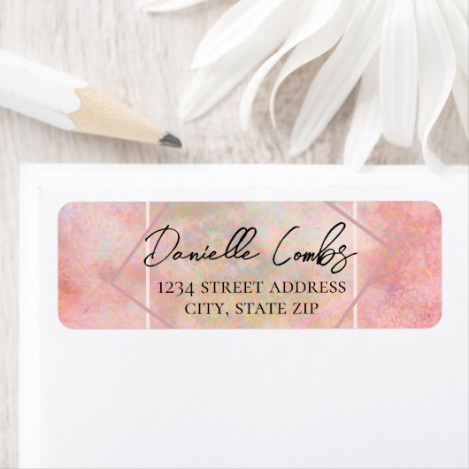 Roze Opal Stone Return Address Label (Insitu)