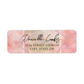  Roze Opal Stone Return Address Label (Voorkant)