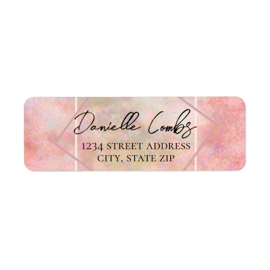  Roze Opal Stone Return Address Label (Voorkant)