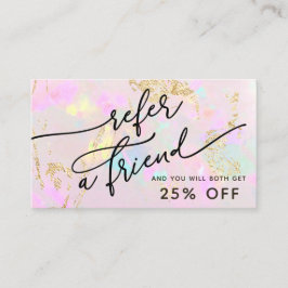 Roze Opal Texture Referral Card Visitekaartje