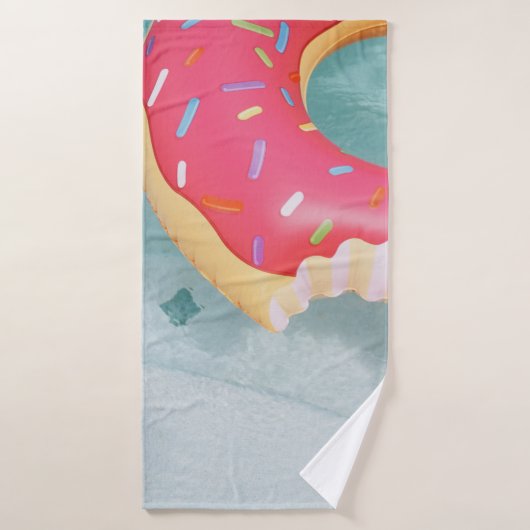 Roze opblaasbare donut floater badhanddoek (Badhanddoek)