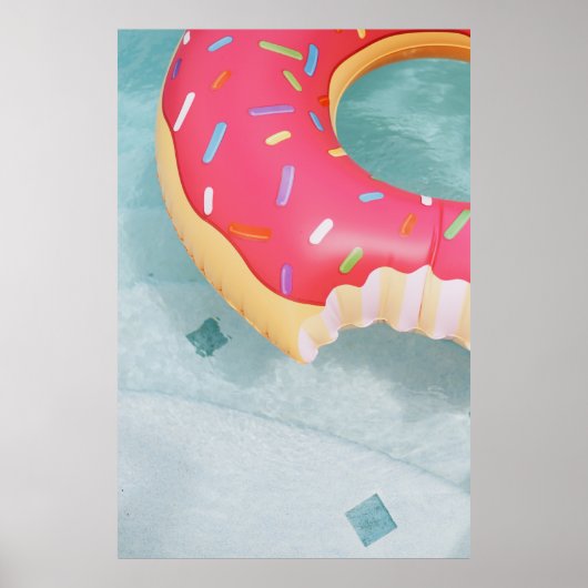 Roze opblaasbare donut floater poster (Voorkant)