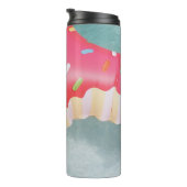 Roze opblaasbare donut floater thermosbeker (Geroteerd rechts)