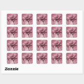 Roze open Roos Vierkante Sticker (Vel)