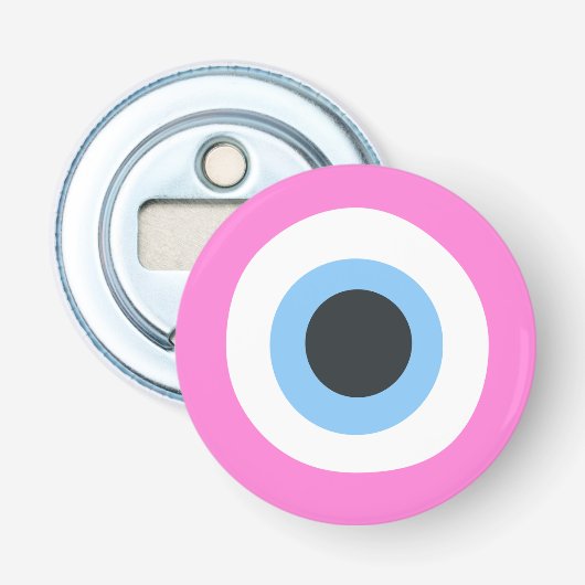 roze opener voor het boze oogflesje (Voorkant)