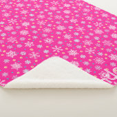 Roze opgerolde sneeuwvlokken Moderne grafische aan Sherpa Deken (3/4)