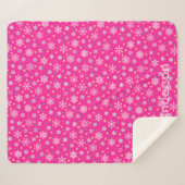 Roze opgerolde sneeuwvlokken Moderne grafische aan Sherpa Deken (Voorkant (horizontaal))