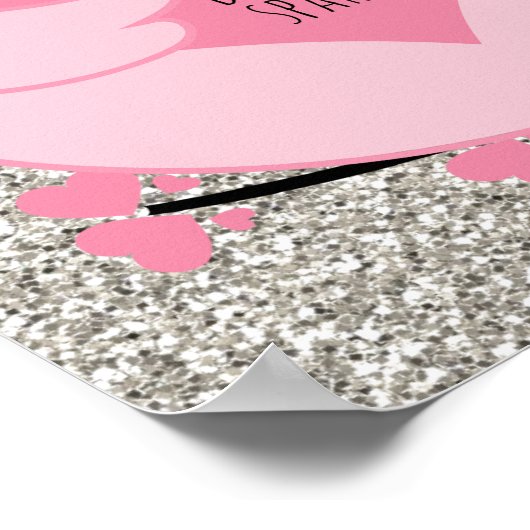 Roze opgerolde sparkle Quote Poster (Hoek)