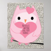 Roze opgerolde sparkle Quote Poster (Voorkant)