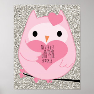 Roze opgerolde sparkle Quote Poster