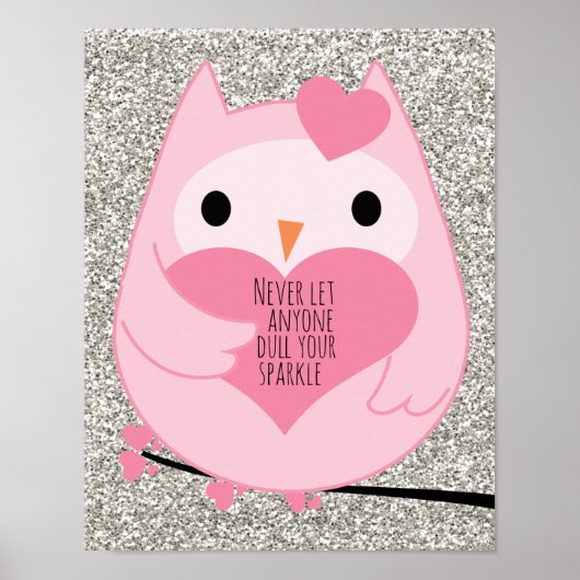 Roze opgerolde sparkle Quote Poster (Voorkant)