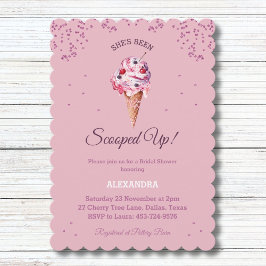 Roze Opgeruimd, Glitter Ice Cream Vrijgezellenfees Kaart