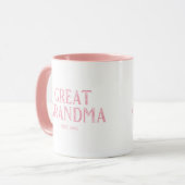 Roze Opgestichte Overoma Jaar Mok (Voorkant links)