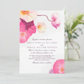 Roze oppies Waterverf Weddenschap Kaart (Staand voorkant)