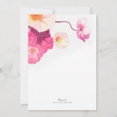 Roze oppies Waterverf Weddenschap Kaart (Achterkant)