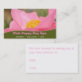 Roze oppy Close up Photography Appointard Afsprakenkaartje (Voorkant / Achterkant)