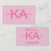 roze oproepkaart contactkaartje (Voorkant / Achterkant)