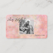 Roze optische steen | Haarstylist Visitekaartjes (Voorkant)
