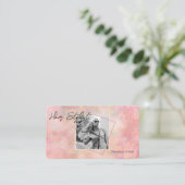 Roze optische steen | Haarstylist Visitekaartjes (Staand voorkant)