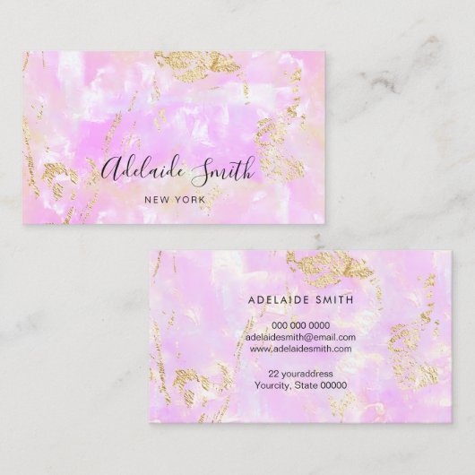 roze optische textuur visitekaartje (Voorkant / Achterkant)