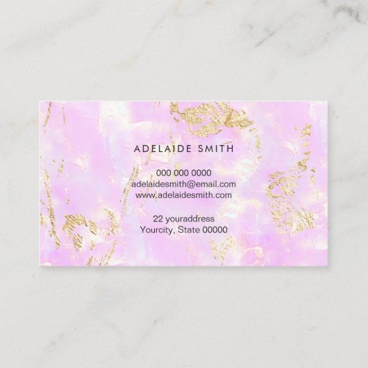 roze optische textuur visitekaartje (Achterkant)