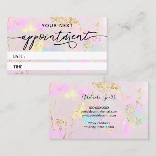 roze optische textuurkaart visitekaartje (Voorkant / Achterkant)