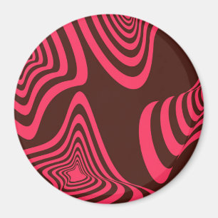 Roze, optische, trendy, koele abstracte geometrisc magneet