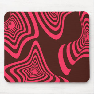 Roze, optische, trendy, koele abstracte geometrisc muismat