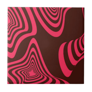 Roze, optische, trendy, koele abstracte geometrisc tegeltje