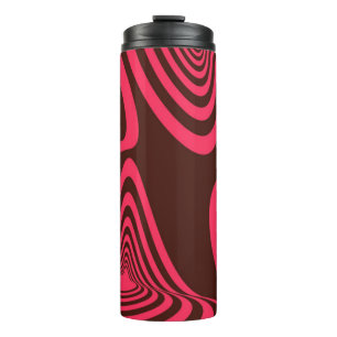 Roze, optische, trendy, koele abstracte geometrisc thermosbeker