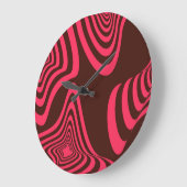 Roze, optische, trendy, koele abstracte grote klok (Hoek)