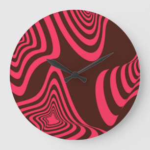 Roze, optische, trendy, koele abstracte grote klok